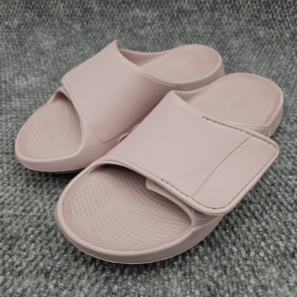 OOFOS (Women's 9) Pink Slides OOahh Sport Flex Recovery Sandals Comfort Slip On